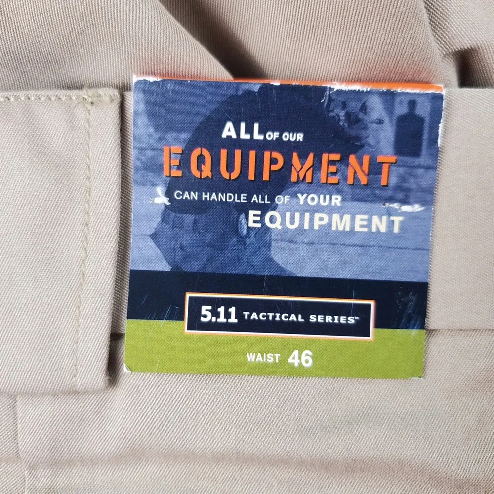 5.11 Tactical Series Uniform Khaki Pants Men's Cargo Work Utility 46x Unhemmed